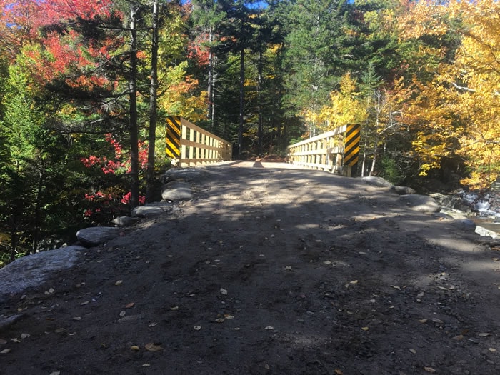Tuckermans Trails - bridge deck approach with autumn trees