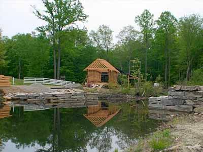 Gold Mine covered bridge completed restoration exterior in summer